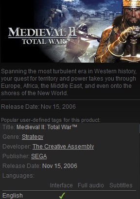 Medieval II: Total War Steam - Click Image to Close